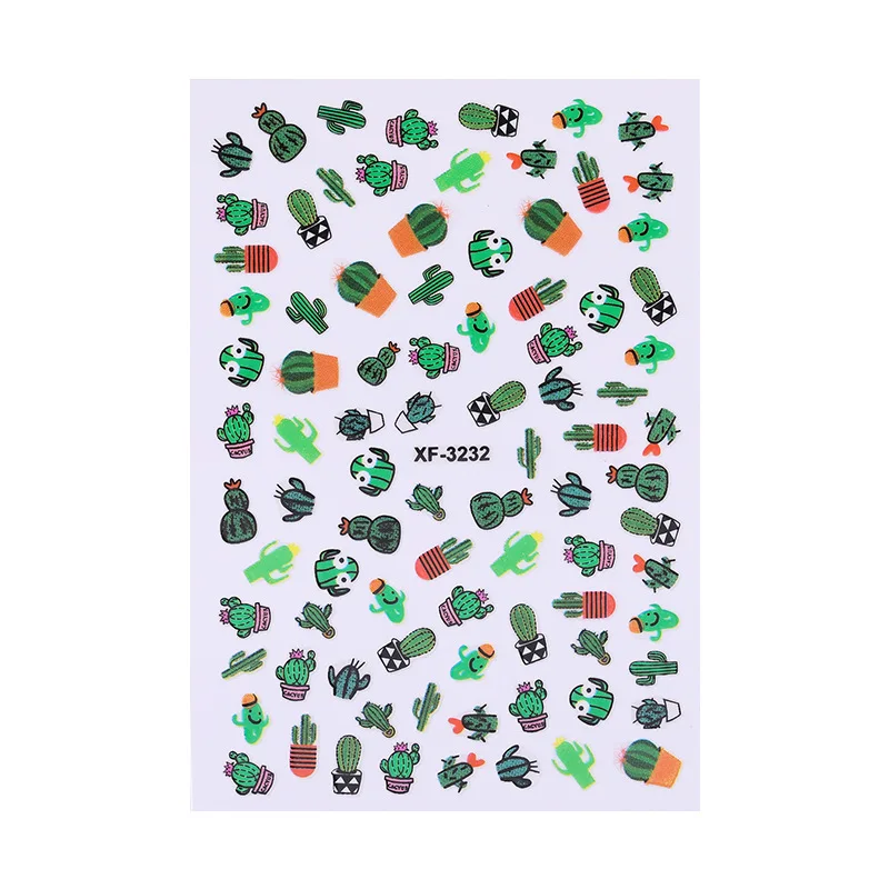 1 лист зеленая наклейка для ногтей Летний стиль украшение авокадо фрукты