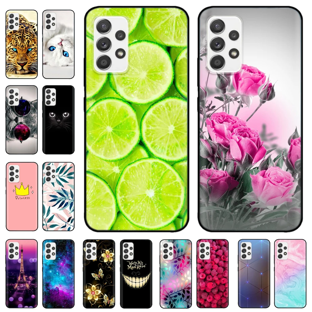 

Fashion TPU Phone Case For Samsung A52 Soft Silicone Painting Case For Samsung Galaxy A52 A 52 protective bumper coque flower
