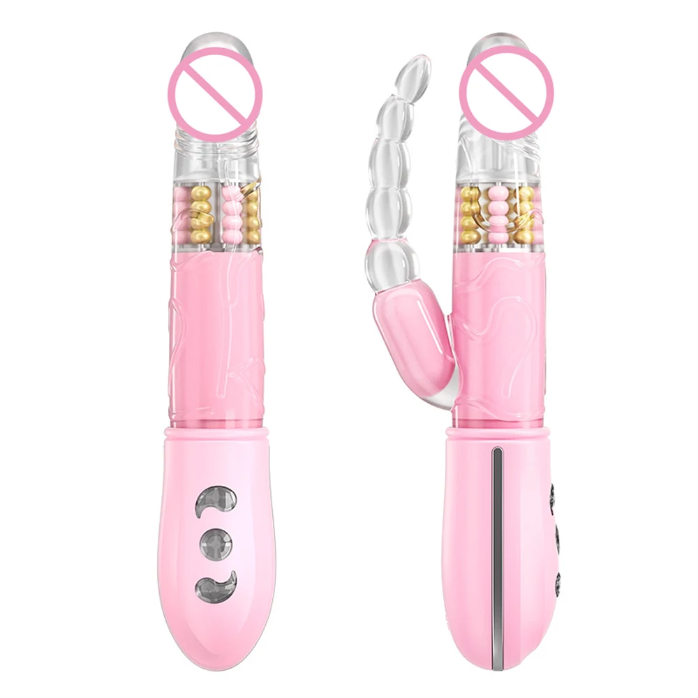 Вагина G Spot Дилдо Вибратор Встроенный 360 ° вращающийся шарик анальная стимуляция