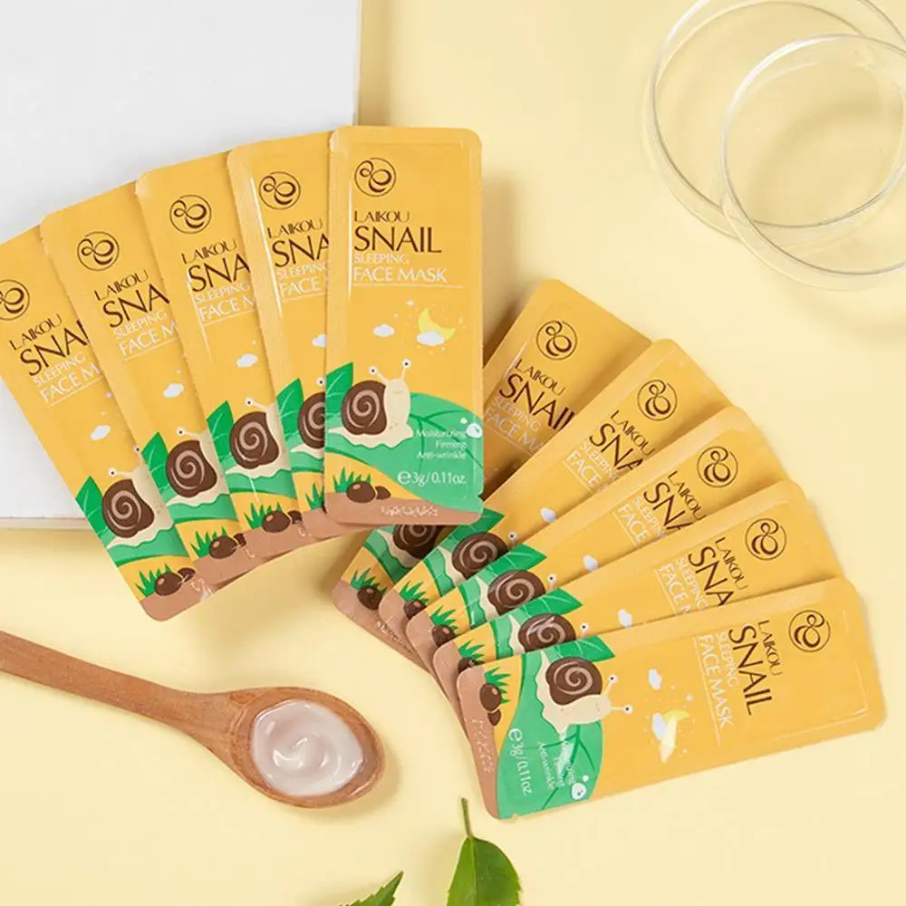 

Face Sleeping Mask Green Tea Repairing blossom Moisturizing Seaweed Anti-aging Snail Oil-Control Essence Skin Care Sleep