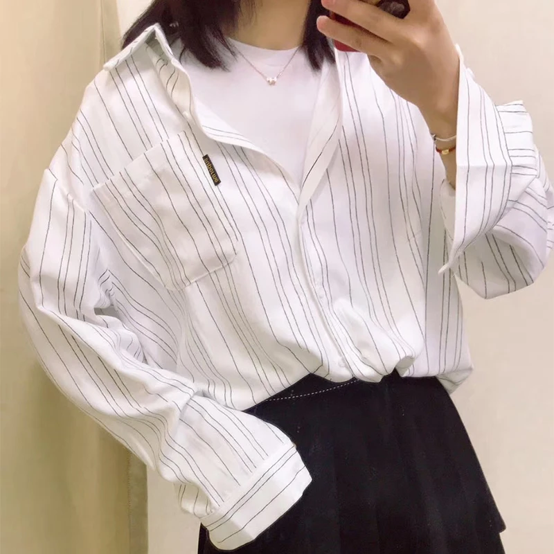 

Блузка Женская Весенняя в клетку, с длинным рукавом, батальных размеров