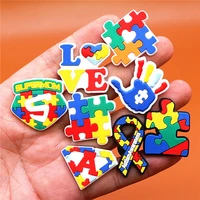 funny puzzle style shoe charms novelty autism friendly garden shoes accessories decoration fit buckle croc jibz kids gifts