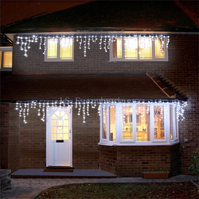 

Christmas Outdoor Decoration Indoor 4M Droop Curtain Icicle Star Love Butteryfly Led String Lights New Year Garden Party EU plug