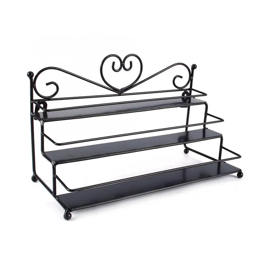 Черный 3 уровневый макияж для ногтей демонстрационная полка хранения лака