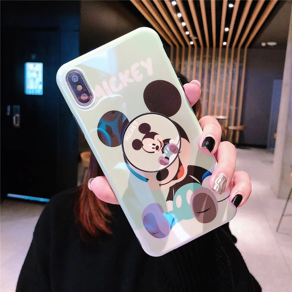 Для iPhone 11 Pro MAX забавные мультяшные милые очаровательные девчачьи мышь утка кронштейн Blue Ray IMD чехол для iPhone XR XS MAX X 6 6S 7 8 Plus
