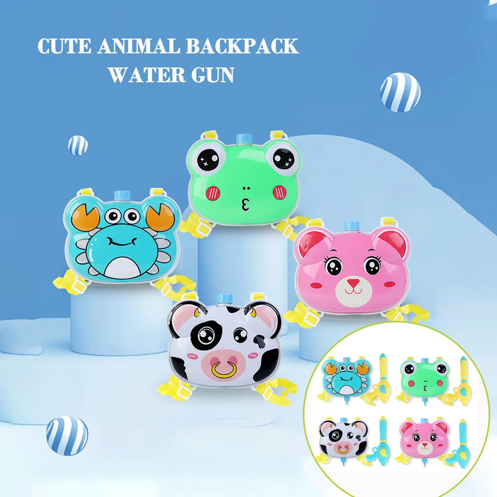 

Summer Cartoon Animal Water Guns Water Blaster Backpack For Kids High-capacity Water Sprayer Outdoor Sports Fun Toy Water Game