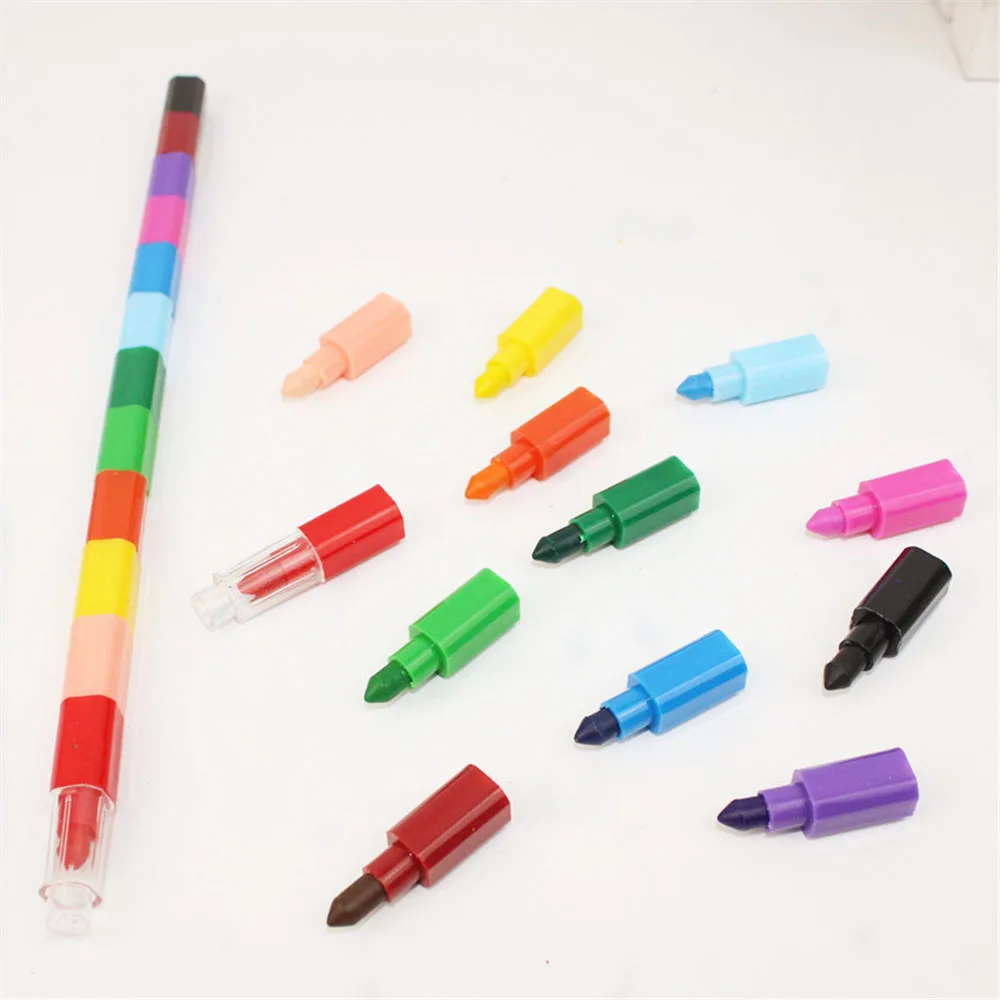 12 цветов масляных красок карандаши строительные блоки кавайные Канцтовары ручка