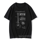 Лакированная Мужская футболка с музыкой акустической электрогитары, базовая футболка из 100% хлопка с короткими рукавами, Винтажная футболка, ретро топы