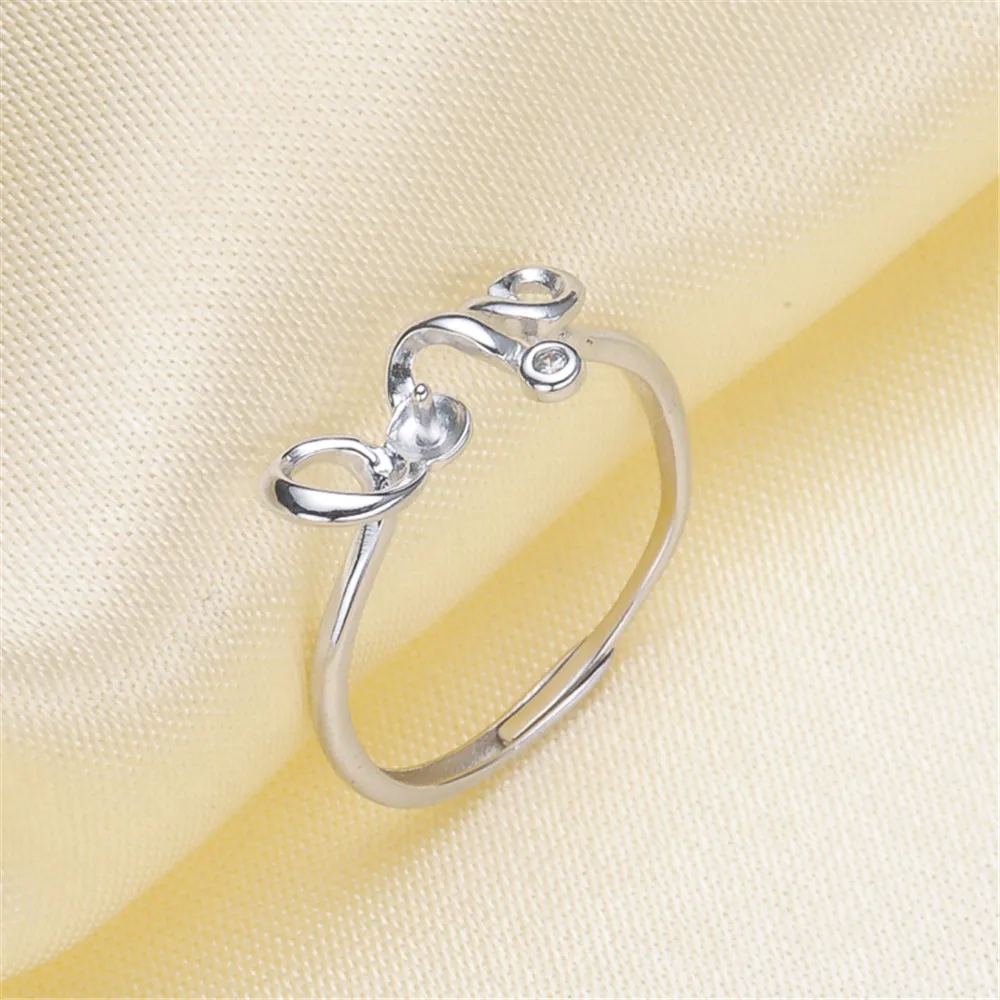 Кольцо Крепление жемчужные аксессуары регулируемый размер 925 пробы Серебряное