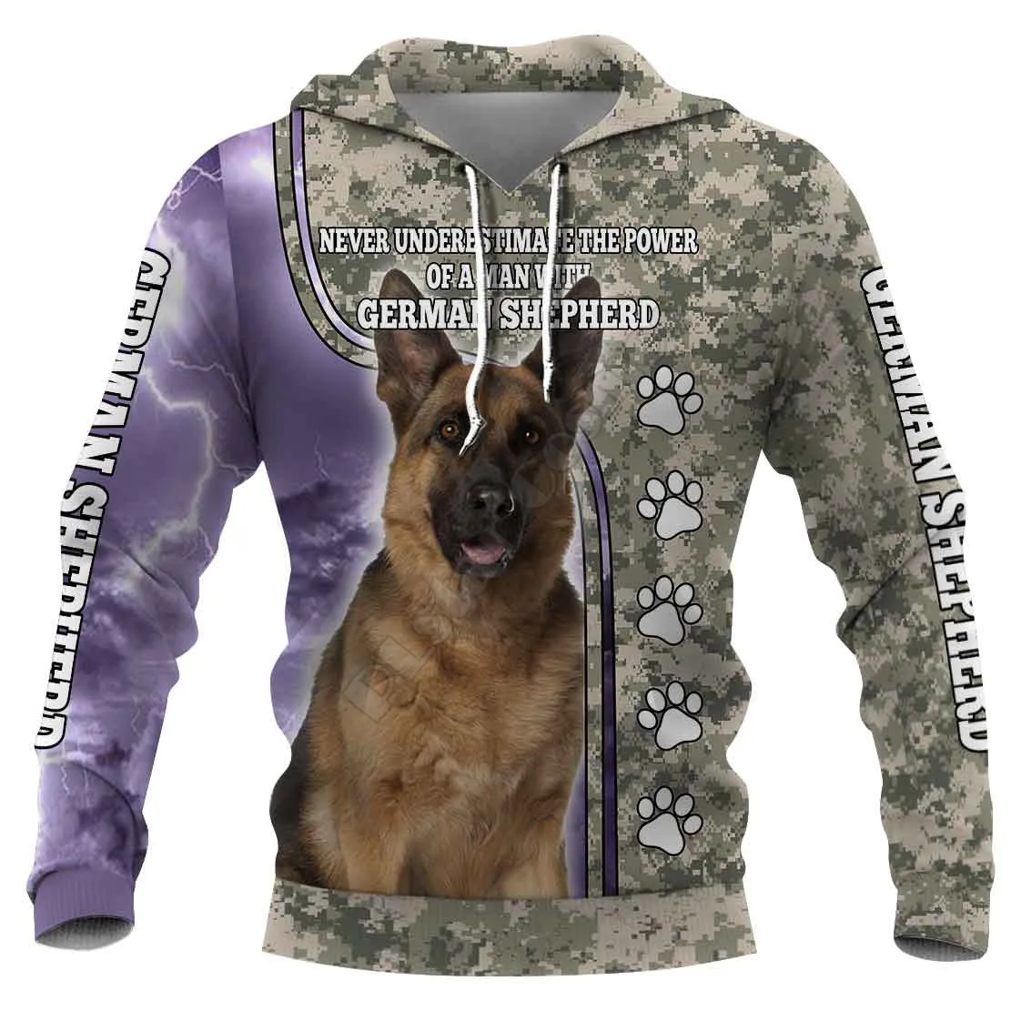 

Camouflage German Shepherd 3D Hoodies Printed Pullover Men For Women Funny Dog Sweatshirts Fashion Cosplay Apparel Sweater