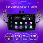 Автомагнитола 2 Din с GPS, Android 11, для Opel Corsa E 2014, 2015-2019, аудио, мультимедиа, стерео, навигация, Wi-Fi, BT, с каркасными картами