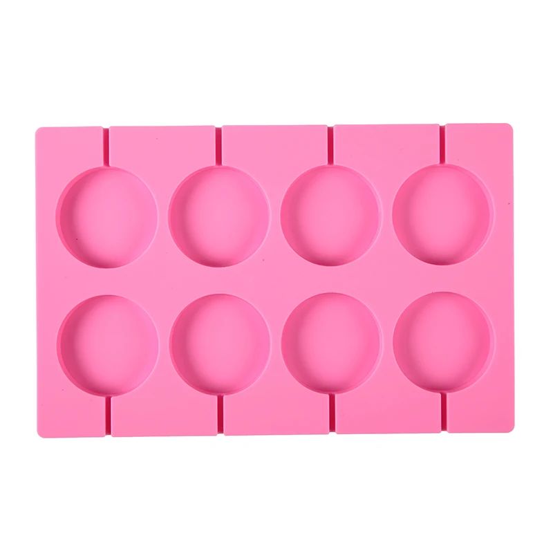 

8 Round Lollipop Silicone Mold 3D DIY Homemade Dessert Mould For Cake Chocolate Candy Ice Cubes Tray Baking Accessories Tools