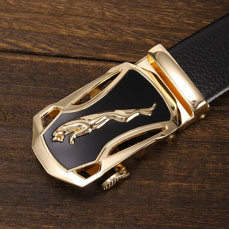 Мужской ремень из искусственной кожи с леопардовой автоматической пряжкой