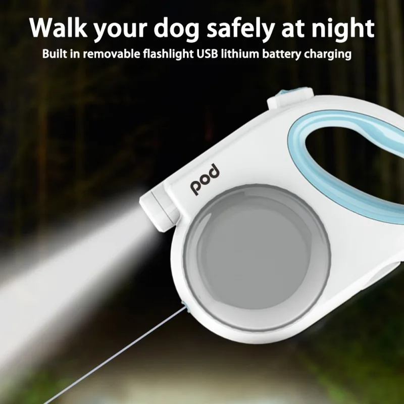 

Retractable Dog leash For Small Large Dogs Heavy Duty Pet Dog Leads Traction Rope With Flashlight Food Bowl Pet Dog Leashes