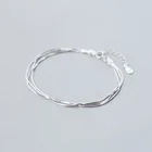 Женский многослойный браслет в Корейском стиле, модное Ювелирное Украшение из стерлингового серебра 925 пробы, браслет из стерлингового серебра 925 пробы