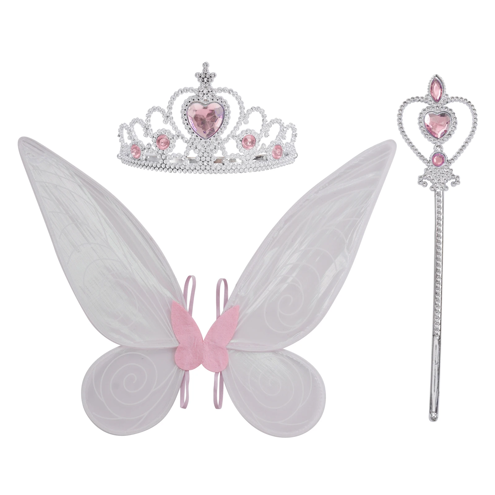 

Children Angel Lovely Fairy Butterfly Wings w/Crown Magic Wand Fancy Dress Party Costume Gifts Christmas Halloween Party Supplie
