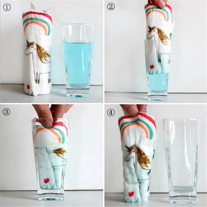 

Kids Cute Cartoon Towel Handkerchief Cotton Muslin Towel Handkerchiefs Six Layers Portable Kid Saliva Towel
