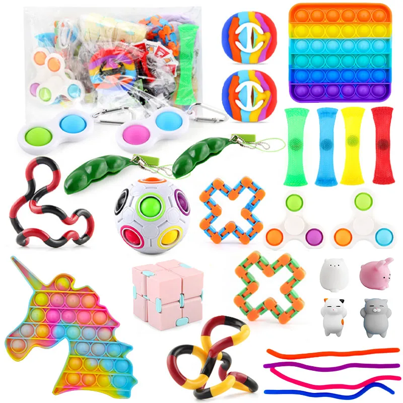 Игрушки Fidget антистрессовый набор тянущиеся струны пуш бокс для взрослых детей