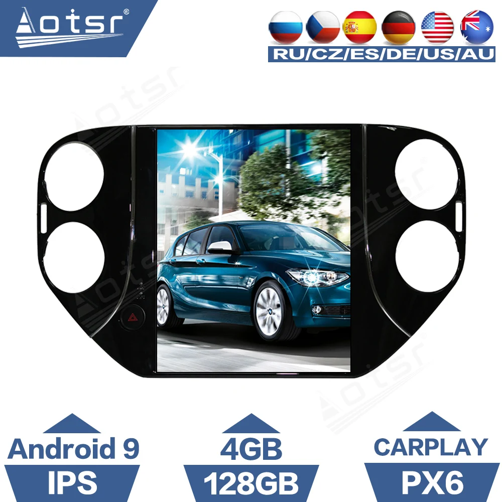 Автомобильный радиоприемник AOTSR Tesla Android 9 для Volkswagen VW Tiguan 2010 2016 GPS навигация