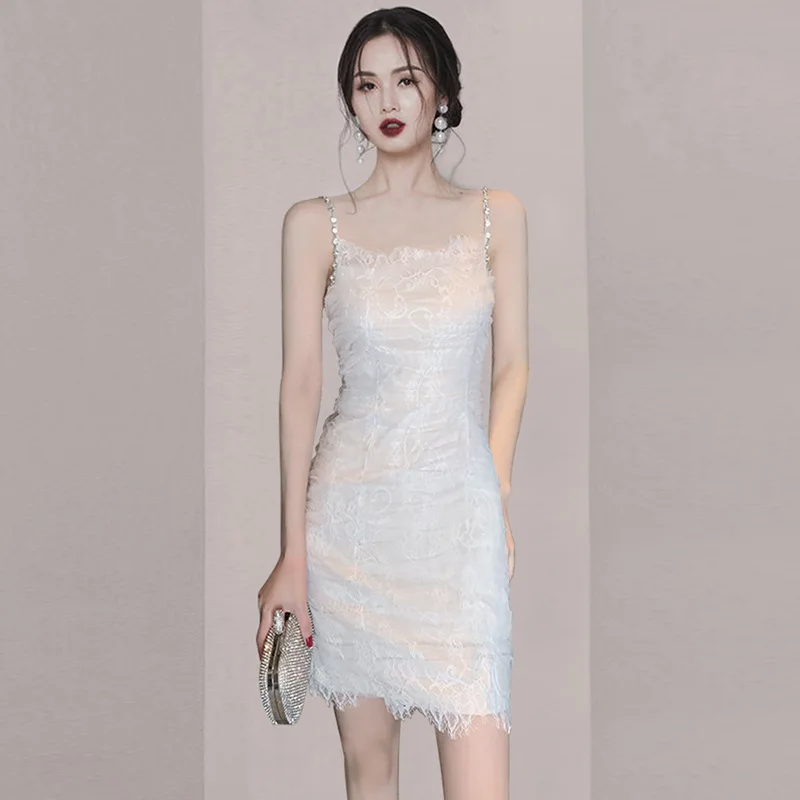 

Dresses Small Sexy Temperament Feminine Slim Bag Hip Skirt 2020 Summer New Women's Lace Suspender Dress Nightclub Sexy Dress