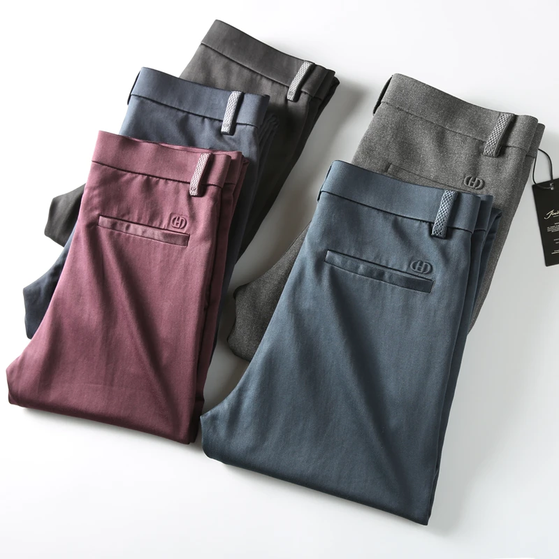 

Quality recommendation luxury luster smooth comfortable easy to wear men's slim business small straight pants autumn casual