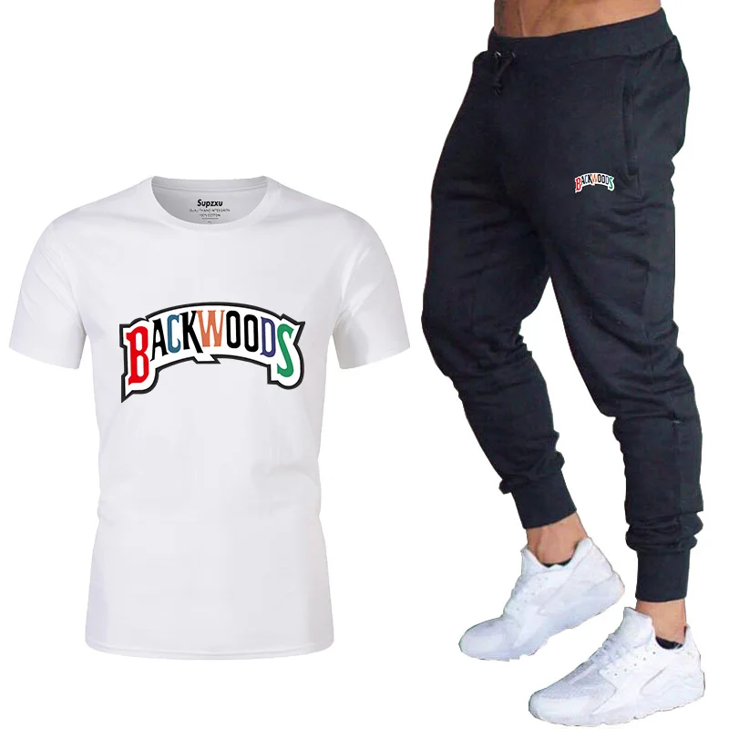

Hot-Selling Summer T-Shirt Pants Set Casual Brand Fitness Jogger Pants T Shirt Hip Hop Fashion Men's Tracksuits
