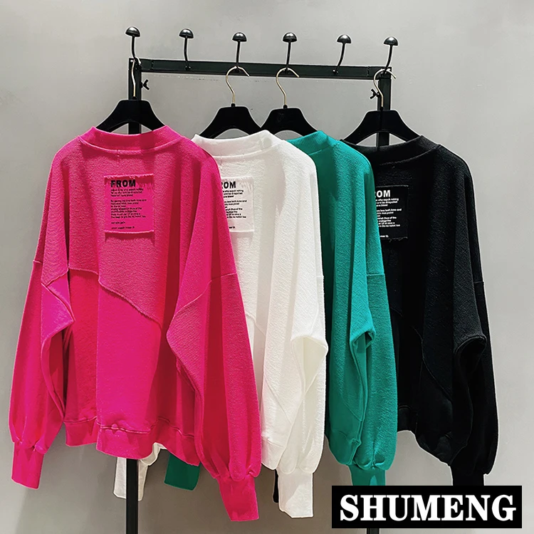 Новинка 2020 модная Свободная Толстовка большого размера с круглым вырезом