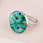 Новые открытые кольца с рисунком павлина и перьев из мультфильма для женщин и девушек модные ювелирные изделия аксессуары Прямая поставка