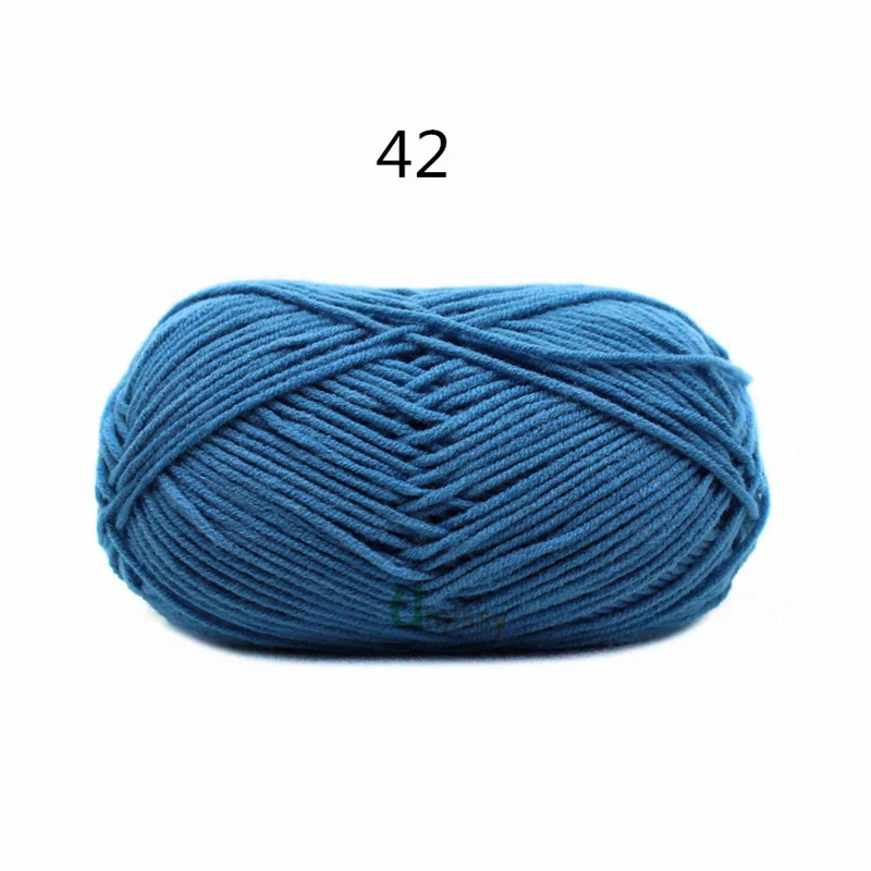 42 1pc 62 цвета хлопок Детская Пряжа молочного оттенка камвольная хлопок крючком нитки для ручного вязания шерсть линия окрашенная нить дешево - Цвет: 42 1pc