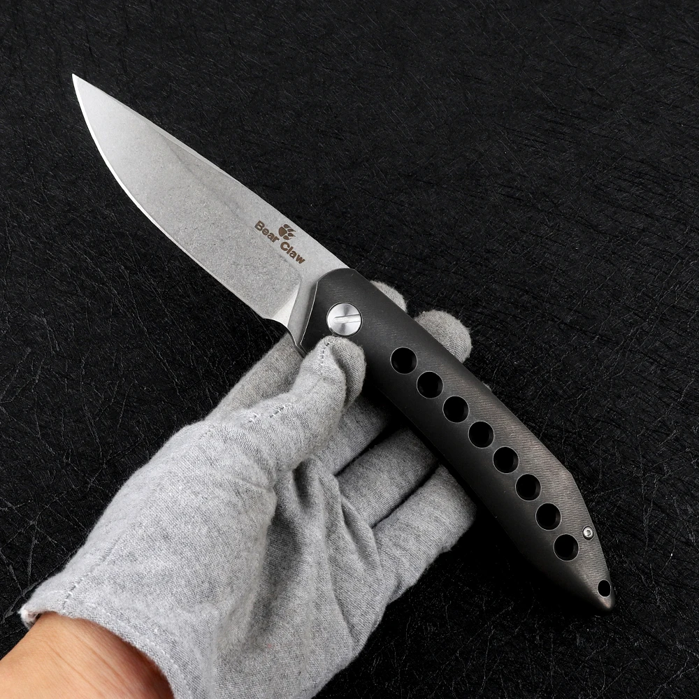 Складной нож Медвежонок S35VN с лезвием акулы карманный Мультитул титановой ручкой