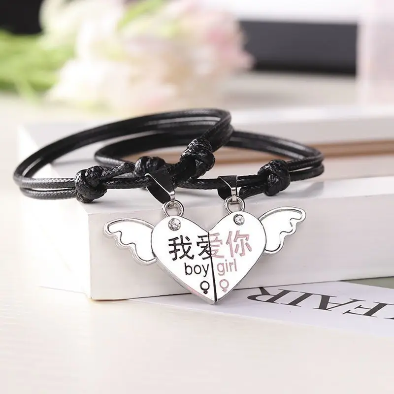 

Couple Bracelet Key Lock Long Distance Love Bracelet Male and Female Students Korean Girlfriends Hand Jewelry Net Red Tide Brace