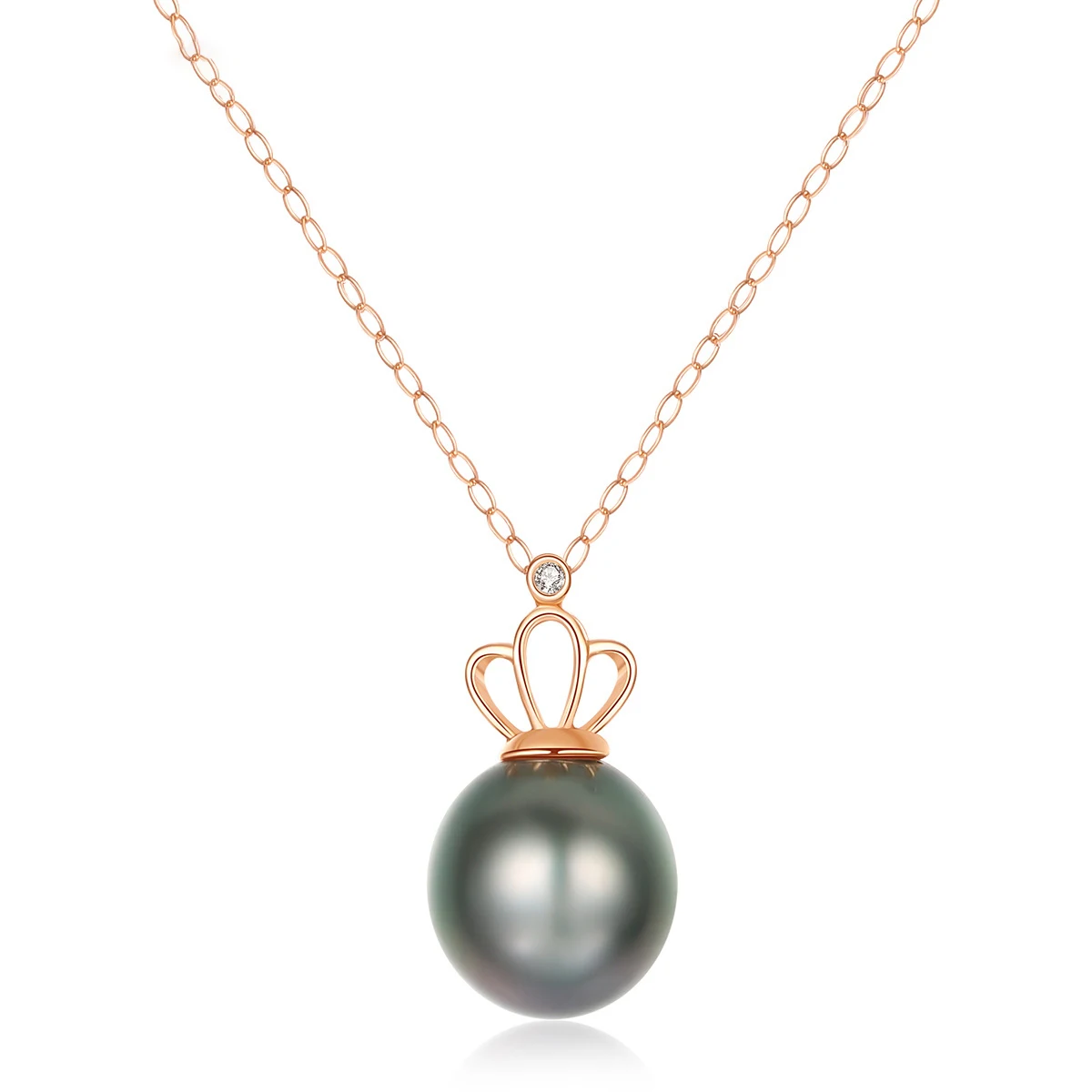

MetJakt 18K Gold 8-9mm Tahitian Pearl Pendant Fashionable and Elegant Ladies Clavicle Chain