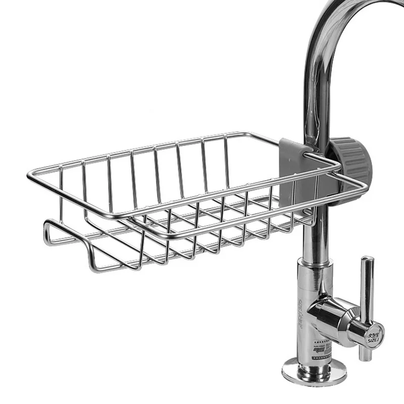 

Sink Caddy Organizer, Holder Sink Caddy Organizer for Kitchen & Bathroom Accessories Stainless Steel Faucet Storage Rack Hanging