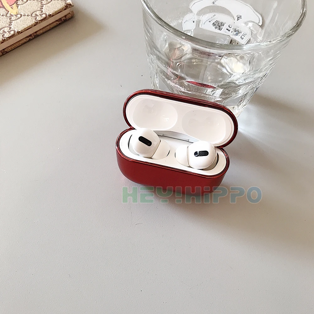 С гальваническим покрытием жесткий корпус наушников оболочка для Apple Airpods Pro защитный чехол роскошный золотой ящик анти-падение Крышка для airpods 2