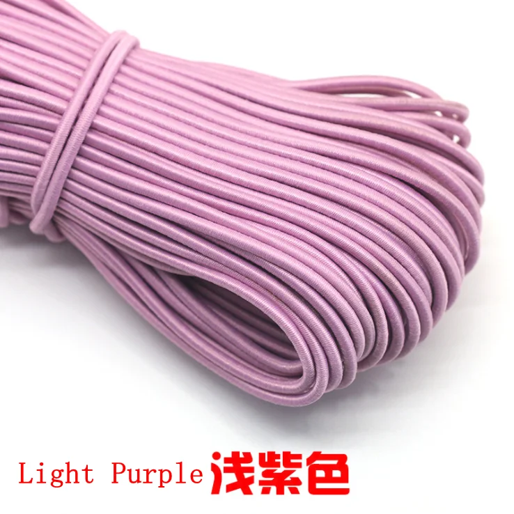 Light Purple 10 м/лот, 24 цвета, высокое качество, 3 мм, цветная круглая эластичная повязка, резиновая эластичная веревка, ювелирные браслеты, веревка для улицы, веревка, E-2 - Цвет: Light Purple