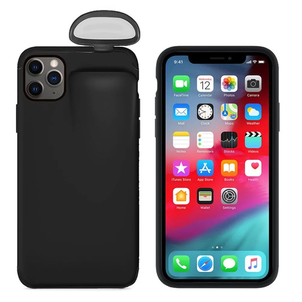 

For IPhone 11 Pro Max Phone Case Earphone Storage Box for IPhone XR XS 8 7 Plus 6 Holder Storage Phone Case