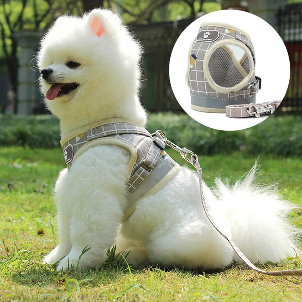 Сетчатая шлейка и поводок Xs L для маленьких собак жилет щенков кошек ошейник