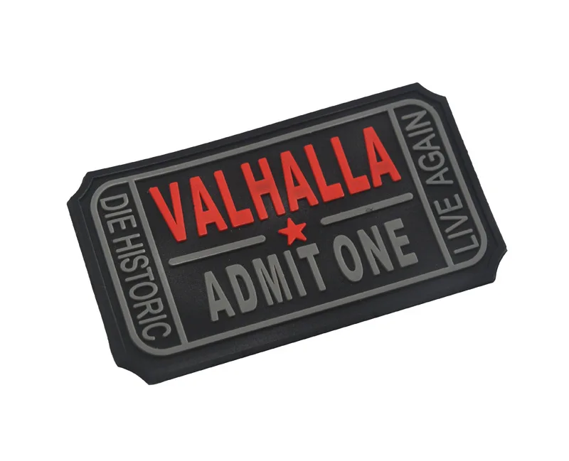 PVC Ticket to Valhalla admit one patches Military Hook back Vikings Morale armband tactical army badge DIY for vest | Дом и сад