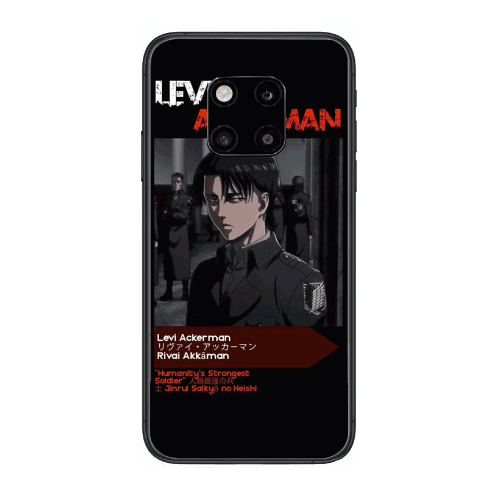 

anime attack Phone Case For Huawei mate 30 10 20 40 Lite Smart Z Pro Black Etui 3D Coque Painting Hoesjes case