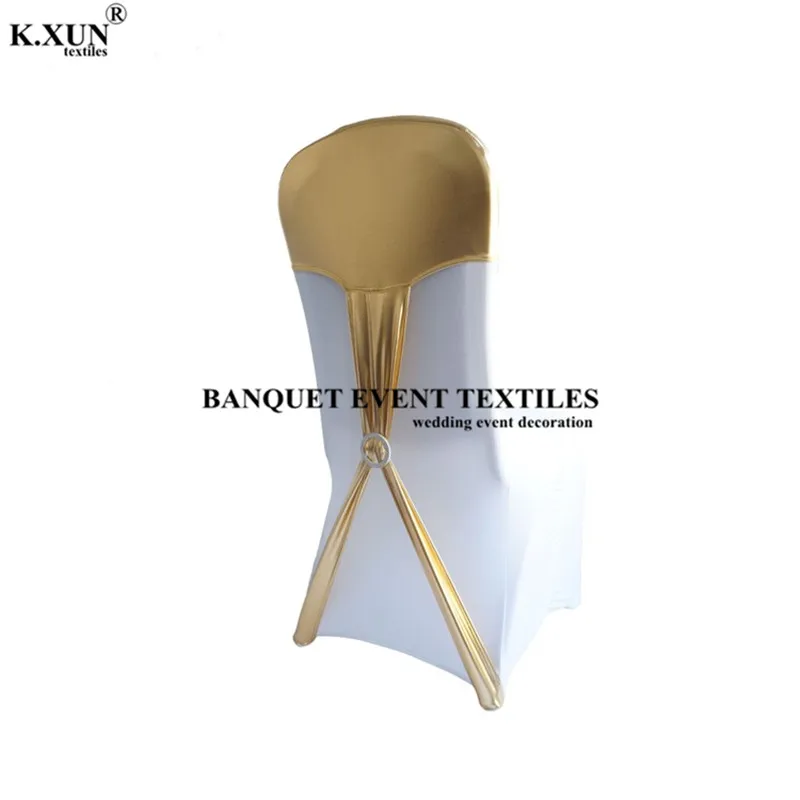 Золотые Бронзовые искусственные чехлы для стульев из спандекса свадебные