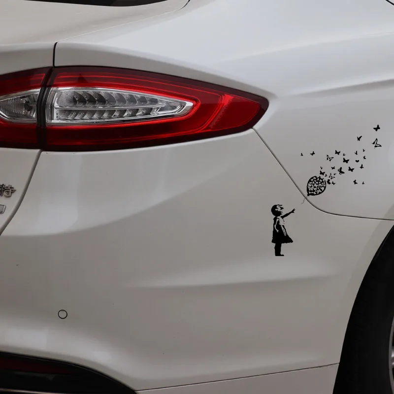 Volkrays индивидуальная Автомобильная наклейка Banksy Девушка Бабочка воздушный шар