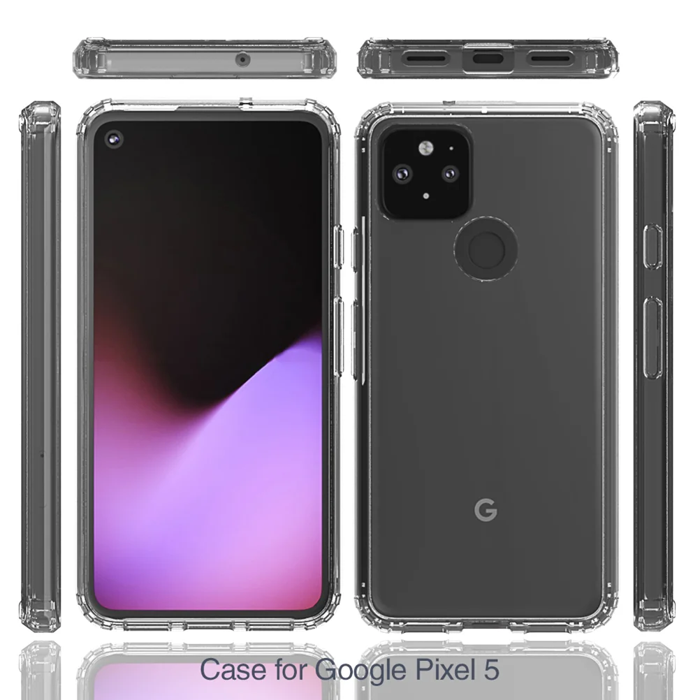 

Transparent Hard Acrylic Phone Case Cover Shell Protector Compatible for Pixel 5