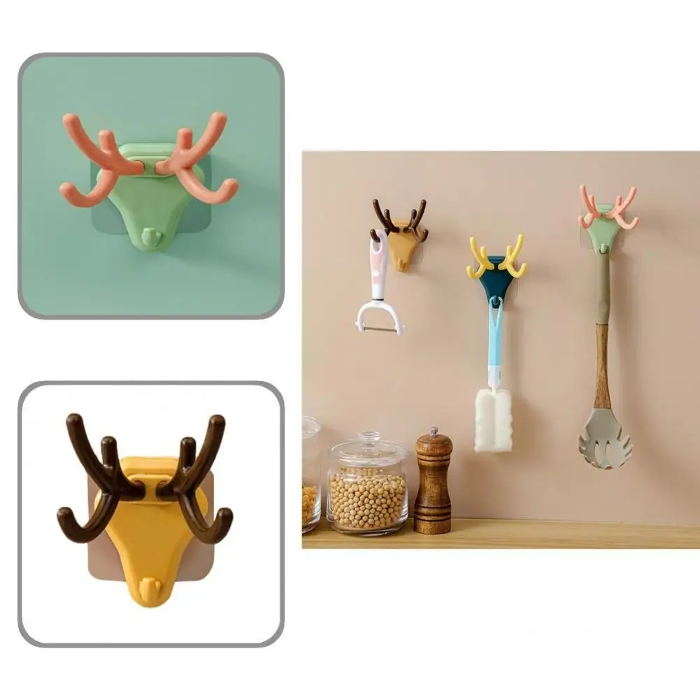 

Cute Modern Plastic Cute Deer Detachable Sticky Wall Hooks PS Key Hooks Multi-functional for Dorm