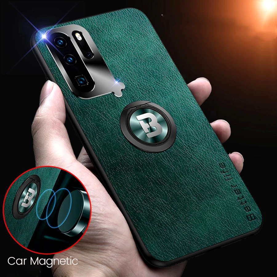Кожаный бронированный чехол для Honor 20 Lite магнитный автомобильный держатель