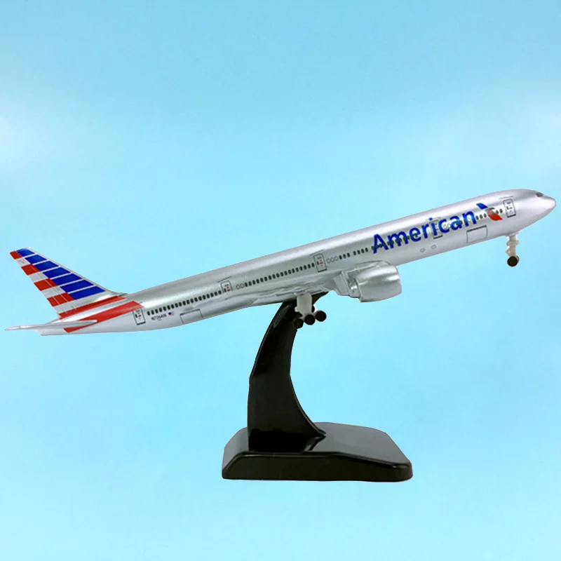 18 см 1/400 масштаб литой Пластик сплав авиалайнер B777-300 United игрушечные модели