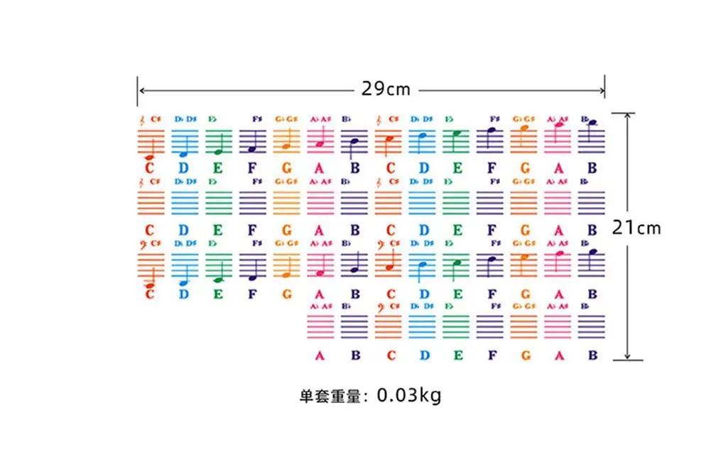 Новейшая клавишная электронная фортепианная наклейка красочная клавиатура