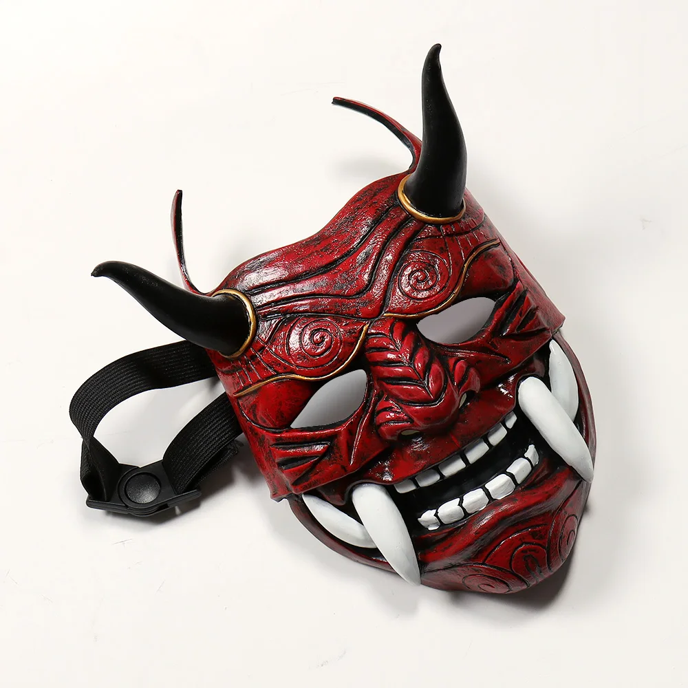 Японская латексная маска самурая на все лицо страшный костюм праджны Хэллоуин