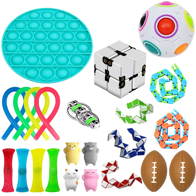 

Fidget Toy Cartoon Shape Pressure Relief Toy Children Silicone Push Bubble Fidget Toy Children Fun Decompression Toy Set