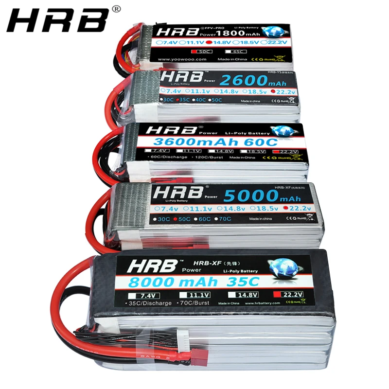 Литий полимерный аккумулятор HRB 6S 22 2 в 2200 мАч T Deans 1800 2600 3300 4000 5000 6000 10000 12000 16000