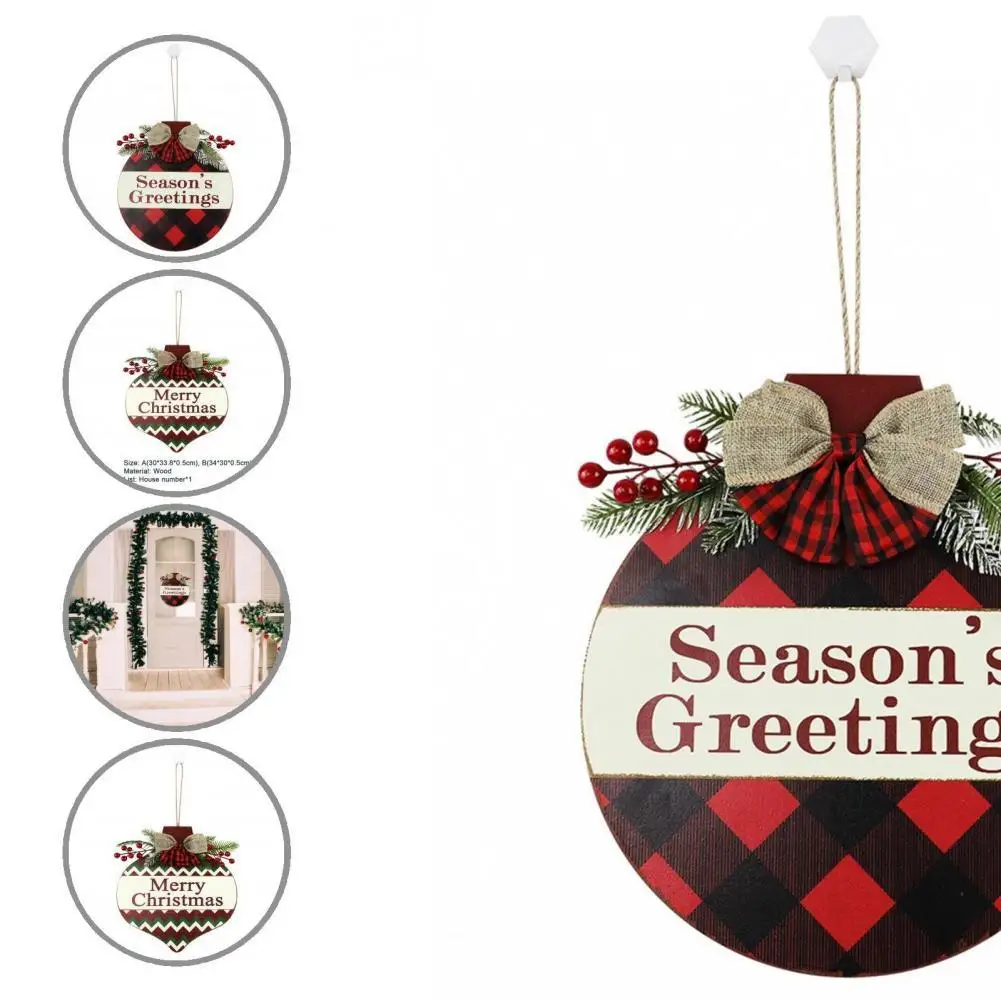 

Portable Excellent Xmas Themed Decorative Sign Wood Wooden Sign Attractive for Bedroom